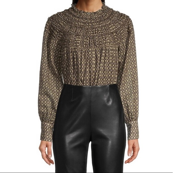 Rebecca Taylor | NWT Feather Fleur Smocked Top Blouse Size 0 - Picture 1 of 8